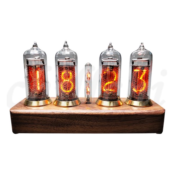 Glow tube bluetooth clock former Soviet Union IN14 glow tube clock digital clock solid wood desk clock alarm clock gift plug-in