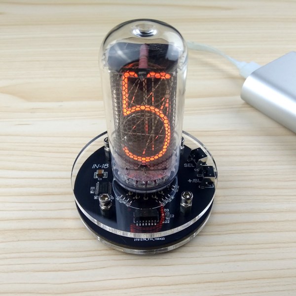 Single-tube IN-18 glow clock nixie clock