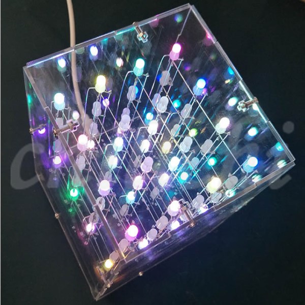 3D4 Light Cube color light cube band music spectrum CUBE444 MCU DIY Teaching