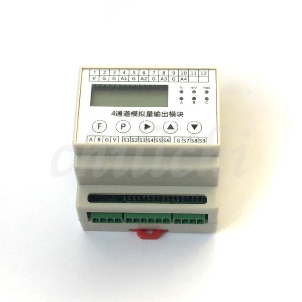 4 road 12 bit 0-10V analog output module 485 LED dimming LCD display HD4321 RS485 interface MODBUS-RTU protocol