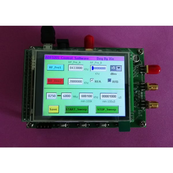 ADF4355 color touch screen module sweep frequency signal source VCO microwave frequency synthesizer PLL 2.8 inch
