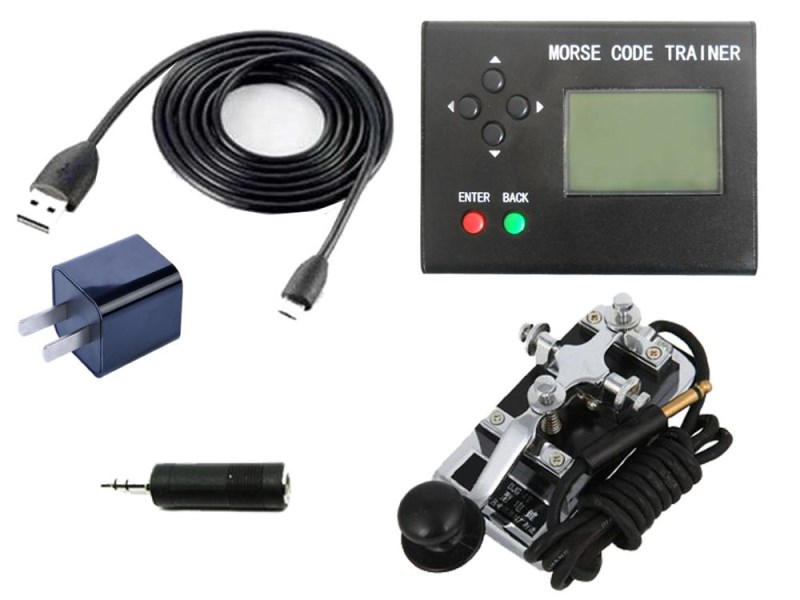 Morse code trainer power generation short wave radio CW automatic key key learning radio station host + power +K4 key + cable