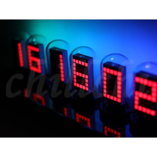 RGB pseudo glow tube clock WIFI dot matrix cool DIY IPS screen creative retro gift