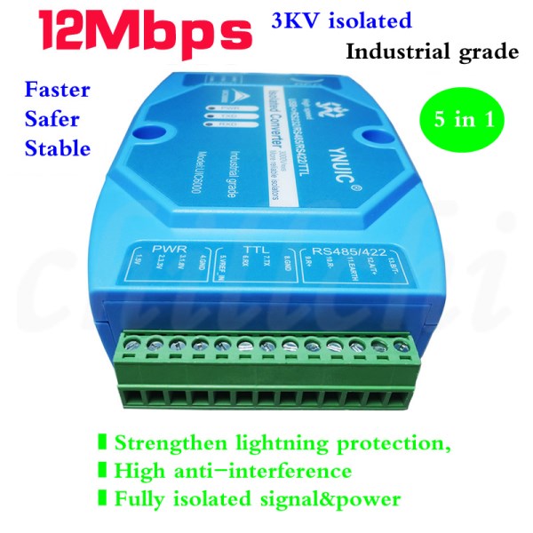 Industrial grade 3KV rms USB to 232485422TTL high-speed magnetic isolation converter serial port mutual conversion