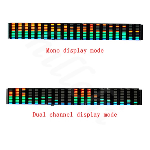 LED Display Music Spectrum Screen Receiving Amplifier 20 Segments 10 Levels New Color USB5-12V Power Supply Finished