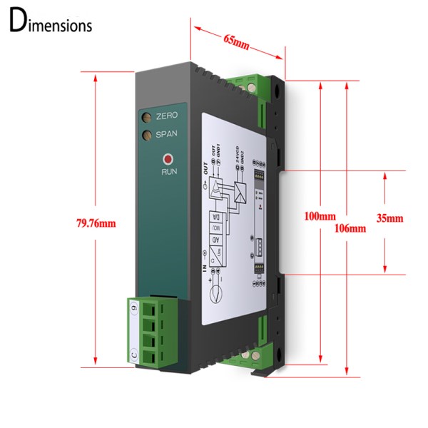 K-type thermocouple temperature transmitter 4-20ma output thermocouple isolation conversion analog acquisition 0-10v module