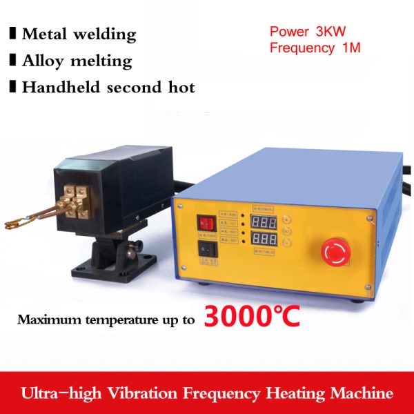 3KW UHF induction heating machine glasses frame jewelry welding brazing equipment electric heating quenching hand-held 1MHZ