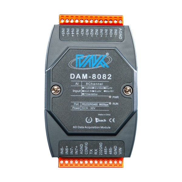 8-channel 0-10V to RS485 RS232 Industrial Grade 24-bit High-Precision Analog Acquisition Module MODBUS DAM8082