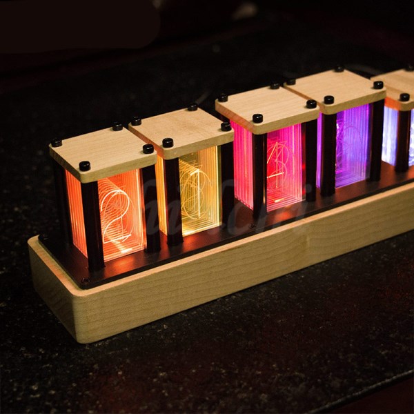 RGB pseudo glow tube clock LED creative desktop decoration DIY kit gift digital clock