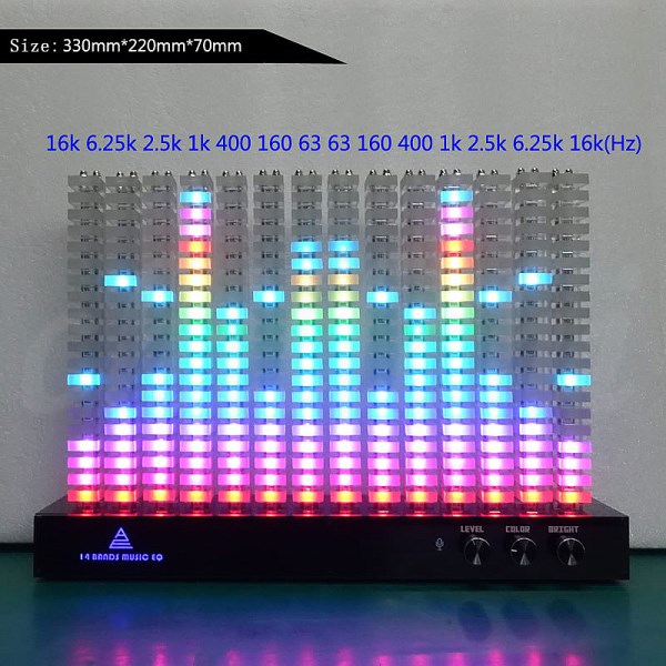Creative dual 7-segment symmetrical spectrum light professional audio analyzer music level indicator LED acrylic jump light VU