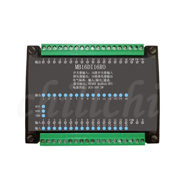 16 channel digital isolation input 16 relay isolation output collection control RS485Modbus module.
