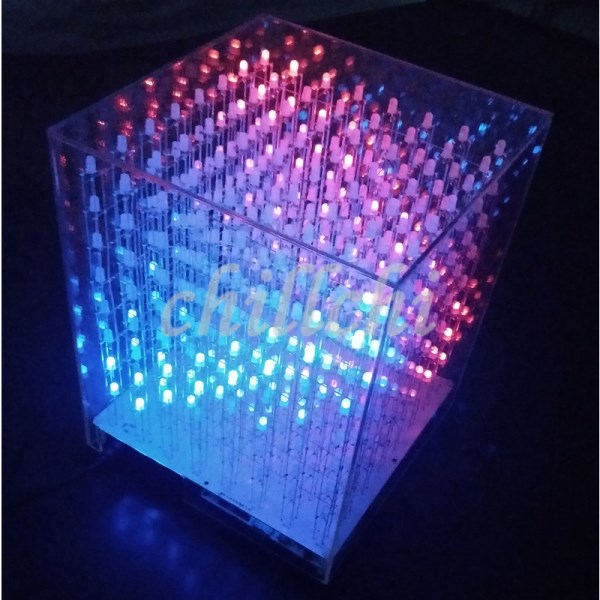 3D 888 full color cube circuit finished 8*8*8 Glasses-free 3D finished assemble with case desk bar ambience light