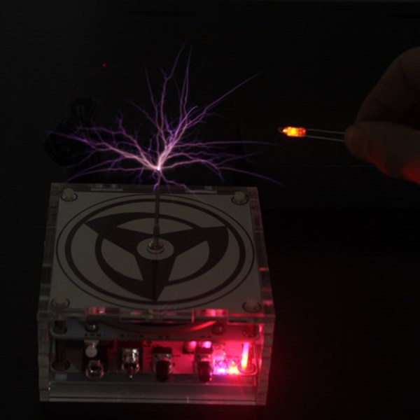Sharingan Music Tesla Coil Plasma Speaker Flat Magnetic Storm Coil Hand Touching Arc Lightning in Hand