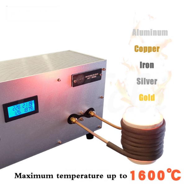 3000W high frequency induction heating machine high temperature melting gold silver furnace iron parts quenching and annealing