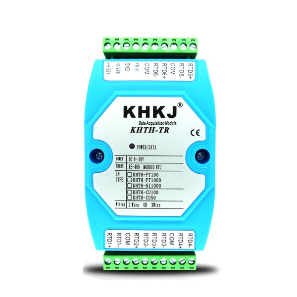 6-channel thermal resistance PT100 temperature acquisition module to isolated RS485 MODBUS RTU