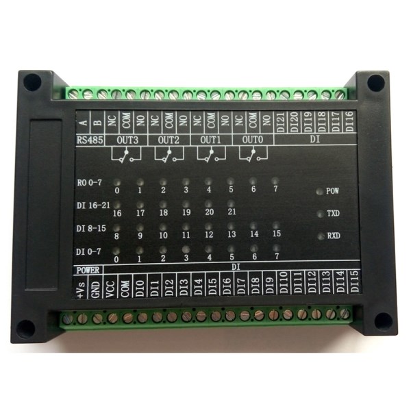 Switch input and output 22 way open 4 way relay output module RS485 MODBUS-RTU communication