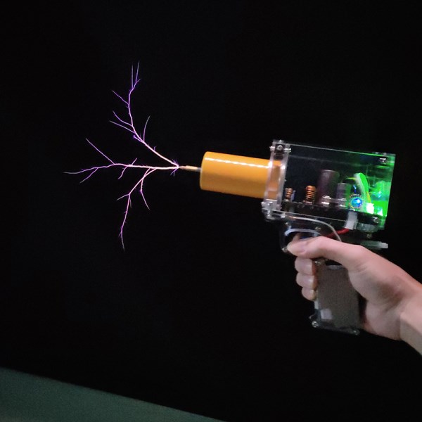 Portable Hand-held Tesla Coil, Artificial lightning in Hand,Scientific Experiment Toy, Fun Arc 13cm