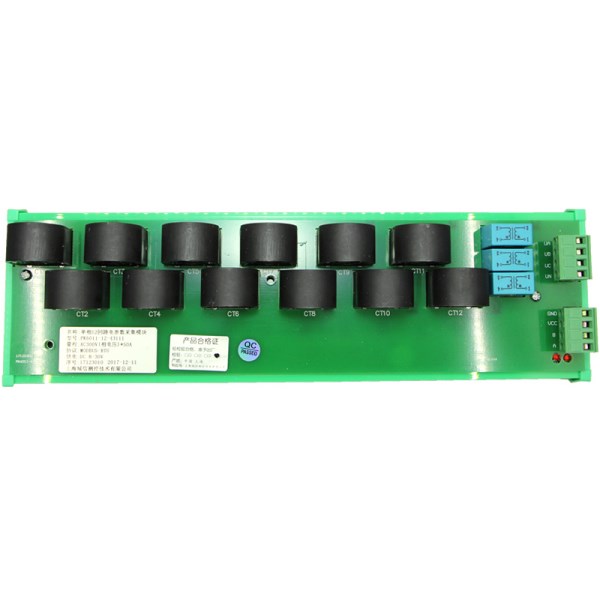 Multi-channel, three-phase, 4-loop, single-phase, 12-loop AC current, voltage and power acquisition module power monitor