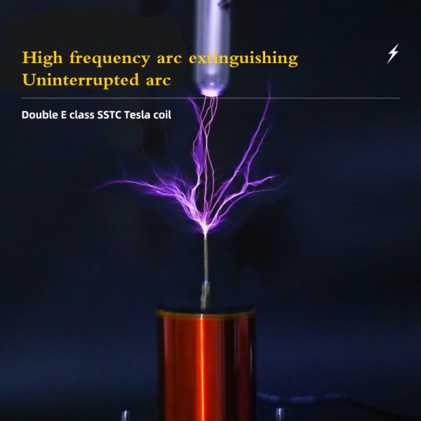 Double E-class Tesla coil Bluetooth music touchable artificial flashing electromagnetic storm coil DIY popular science equipment