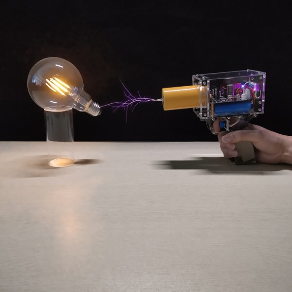 Upgrade New!Rechargeable Tesla Coil Automatically Trigger Hand-held Tesla Gun Manual and Automatic Continuous Lightning 2 modes