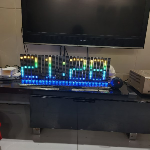 ultra-thin 26-segment light music spectrum display 67 cm long voice control remote control clock animation