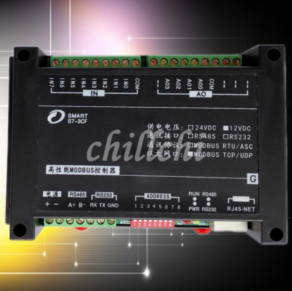 8DI 4 way AO analog 4-20mA 0-10V output RJ45 Ethernet module Modbus communication protocol