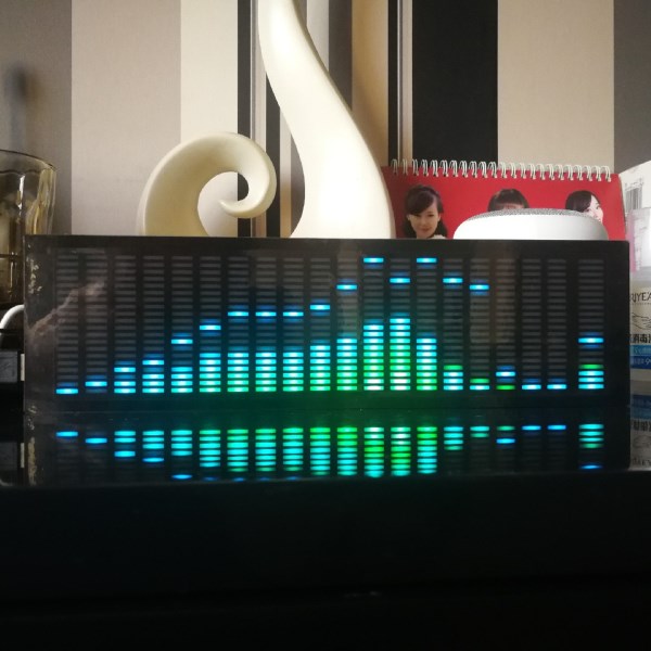 Full color music spectrum desktop ornaments car remote control voice control clock 400 lights size 260*76*14