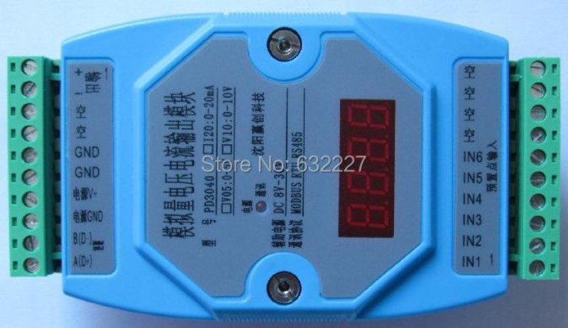 0-20mA 0-10V analog output current and voltage generator 485 MODBUS isolation