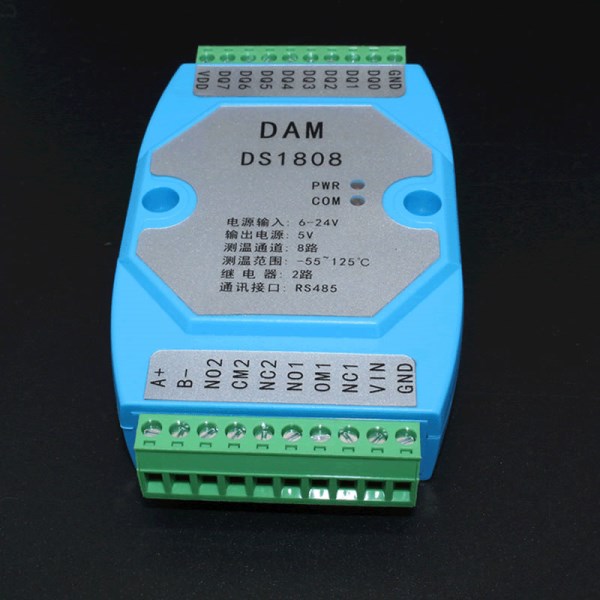 8-channel Digital temperature acquisition module MODBUS temperature controller High temperature and low temperature alarm