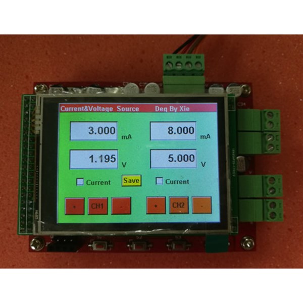 NC current source uA constant current source voltage source module of 2 channel TFT color touch screen