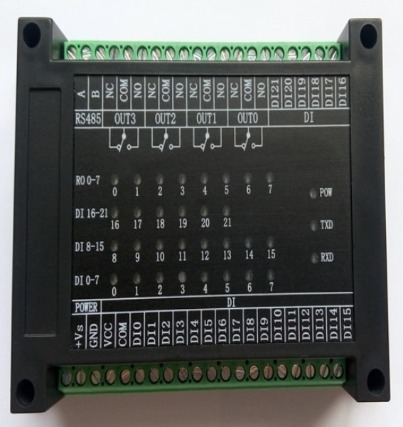 Switch input and output input output 4 way relay output module MODBUS-RTU RS485 communication
