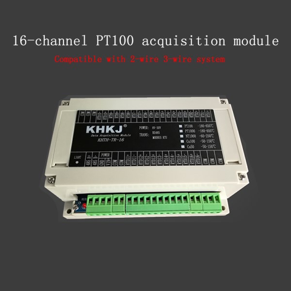 Thermal resistance 16-channel PT100 temperature acquisition module to isolation 485 MODBUS RTU