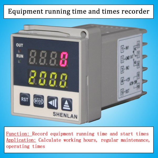 Single-phase three-phase motor equipment start times counter and running time counting timer Current detect timing