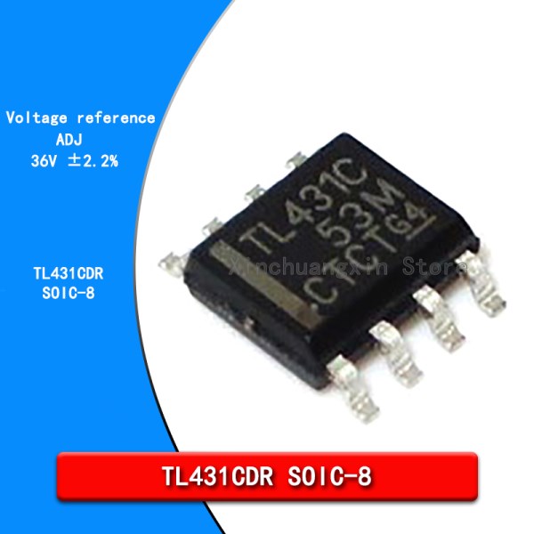10PCSLOT Original TL431C TL431CDR SOIC-8 ADJ 2.2% Adjustable precision shunt regulator voltage reference chip