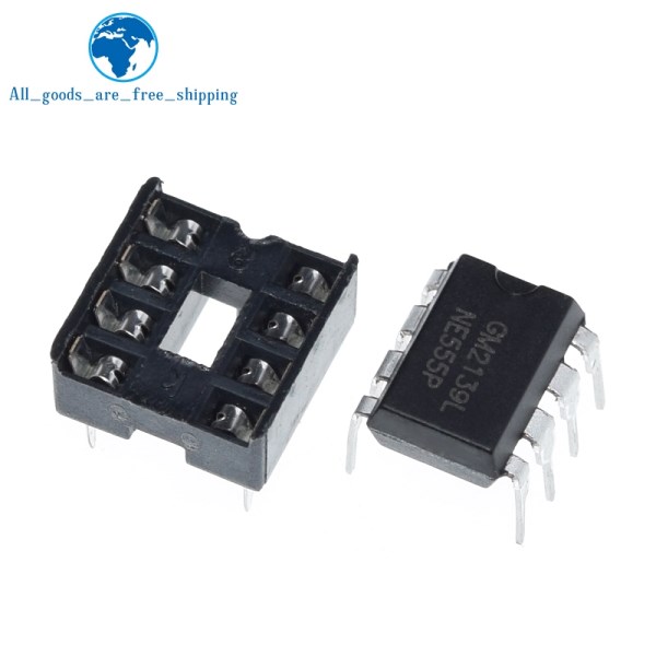 20Pcs,(10 Each)NE555 NE555P IC 555 Timer Programming Oscillator Chip & 8 Pin DIP Sockets