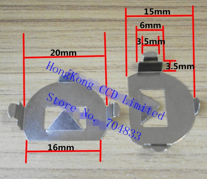 100pcslot CR2032 button battery holder half of the angle of the battery chip positive battery 3V battery angle