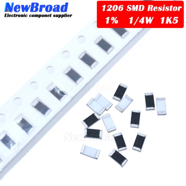 100PCS 1206 SMD Resistor 1% 1.5K 1K5 ohm chip resistor 0.25W 14W 152