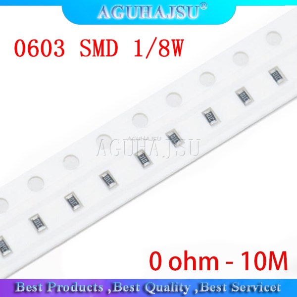 100pcs 0603 SMD 18W chip resistor resistors 0 ohm - 10M ohm 0R 4.7R 100R 200R 220R 1K 4.7K 4K7 10K 100K 200K 220K resistance