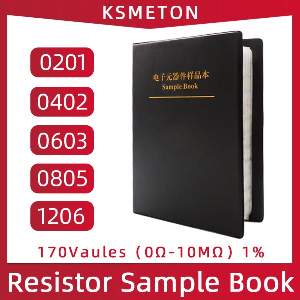 Smd Book Resistor Kit 0805 0201 0402 0603 1206 1% SMT Chip Resistor set Assortment Kit 170 Values Sample Book FR-07 0