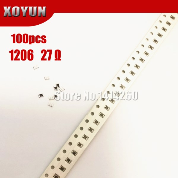 100PCS 1206 SMD Resistor 1% 27 ohm chip resistor 0.25W 14W 27R