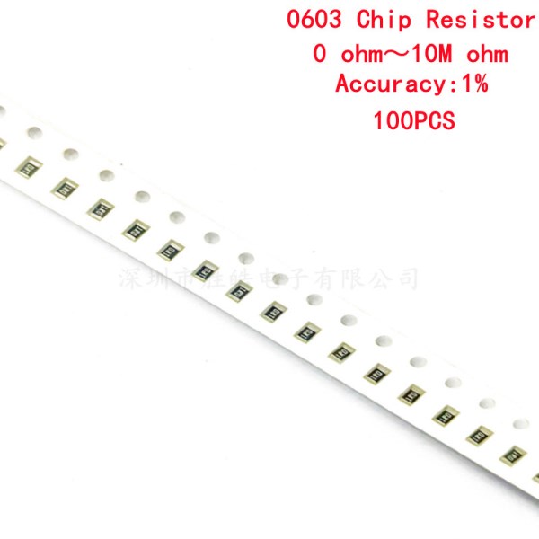 100pcs 0603SMD 1% 18W chip resistor resistors 0 ohm ~ 10M 0R 1K 4.7K 4K7 10K 100K 1 10 100 220 330 ohm 0R 1R 10R 100R 220R 330R