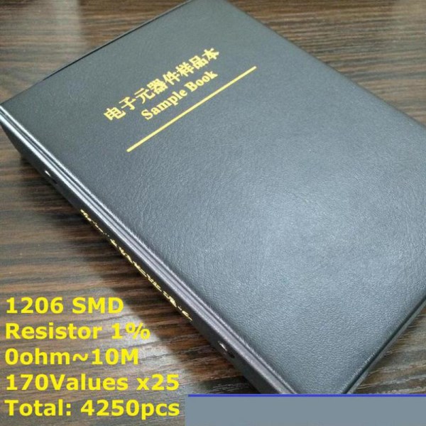 1206 1% SMD Resistor Sample Book 170values*25pcs=4250pcs 0ohm to 10M 1% 14W Chip Resistor Assorted Kit