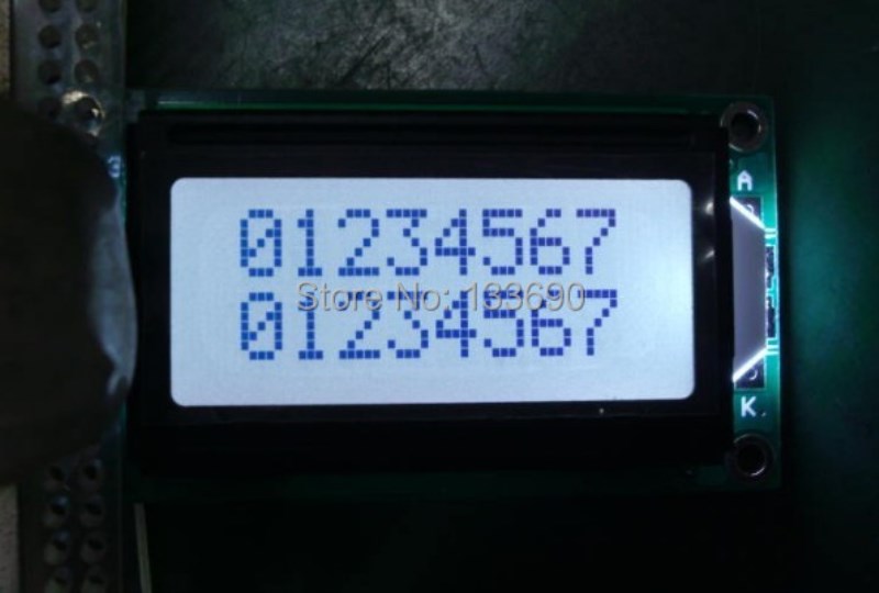 5V New Mini 0802 8x2 8*2 STN Character Gray WH0802A1 LCD Module HD44780 or SPLC780 Chip White LED Backlight 16P
