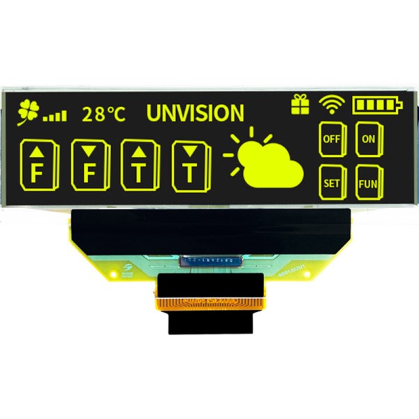 3.2 Inch Full View 34PIN Yellow OLED Display Screen SSD1322 Chip 256*64 8Bit 68008080 Parallel SPI Serial Port RGS32256064YH001