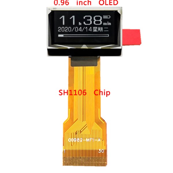 0.96 Inch OLED 30P Plug-In Interface Dots Matrix 128*64 Long Cable Line SH1106 Chip SSD1306 SPI Serial IIC I2C Fingerprint lock
