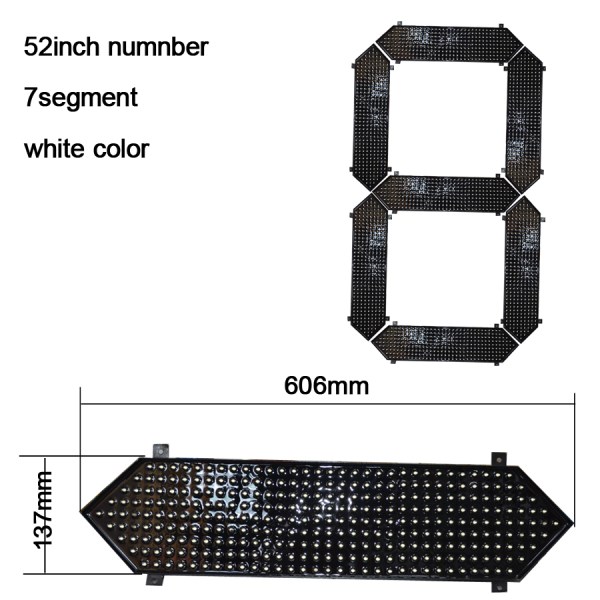 52" white color digita numbers module,7 segment,High brightness led chip,led countdown display,led score,remote control