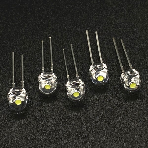 100pcslot white 5mm F5 Straw Hat LED Chandelier Crystal Lamp Beads Big Core Chip 6-7LM Light emitting diodes leds DIY lights