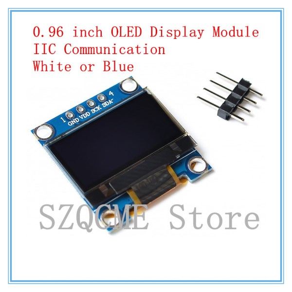 1PCS 0.96 inch white blue small OLED display module IIC communication 51 single chip microcomputer