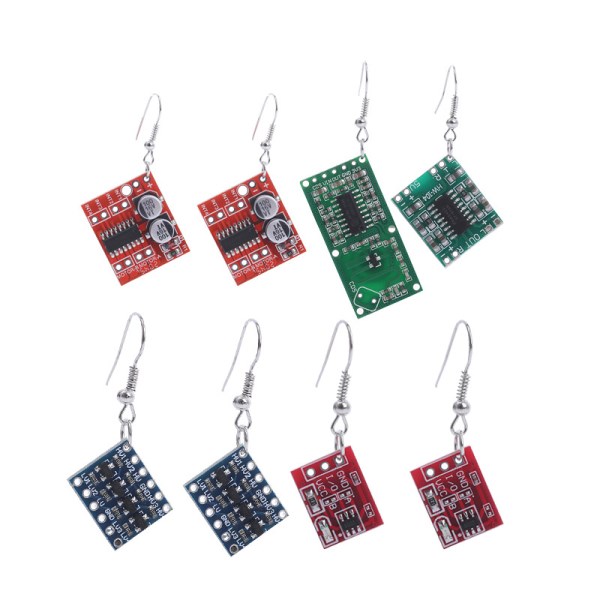 Punk Hip Hop Y2k Jewelry Rock Electronic Chips Pendant Earrings Creative Unisex Geometric Square Earings for Women Girlfriend