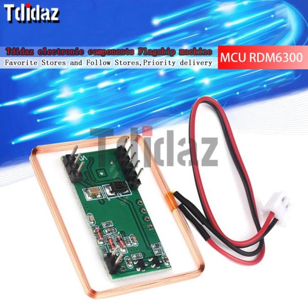 Single chip microcomputer RDM6300 125KHz ID card reader module RFID radio frequency UART serial output module